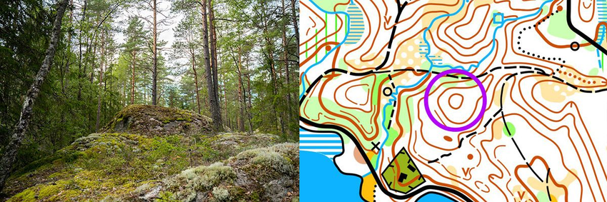 Kolle på foto og kartutsnitt